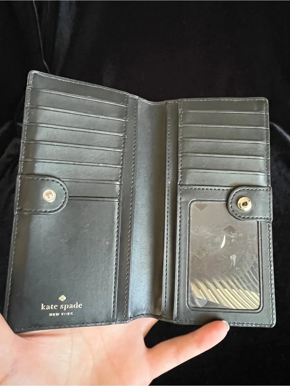Kate Spade Cameron Street Large Slim Stacy Bifold Wallet Black